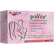 dr. falcon graVita - 25 nutrients for desire to have children, pregnancy and breastfeeding - 30 capsules | contains folic acid, quatrefolic, omega-3, DHA, vitamin D3 + K2, iodine, iron, selenium