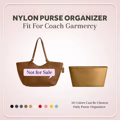 Nylon Purse Organizer Insert Fit for Coach Gramercy Tote, Inside Storage Bag Organizer Insert Slim I