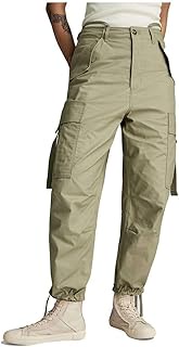 Women's Cargo Cropped Drawstring Pants, Green (Ensis Green D24389-d387-6057), 28W