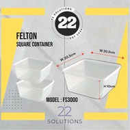 (3000ml)Microwavable Square Container FS 3000 (SQ7) (30set±) Disposable Plastic Food Container / Fel