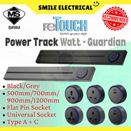 Retouch Watt Guardian Power Track Sirim Retouch Black Grey Flat Pin Universal Type A+C Socket 轨道插座 W