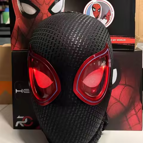 Mascara Miles Spiderman Headgear 1:1 Cosplay Moving Eyes Electronic Mask Remote Control Toys Cosplay