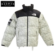 The North Face x Supreme [國內授權] 19AW ND91806I 紙印花 Nuptse 夾克，M 碼 [二手]