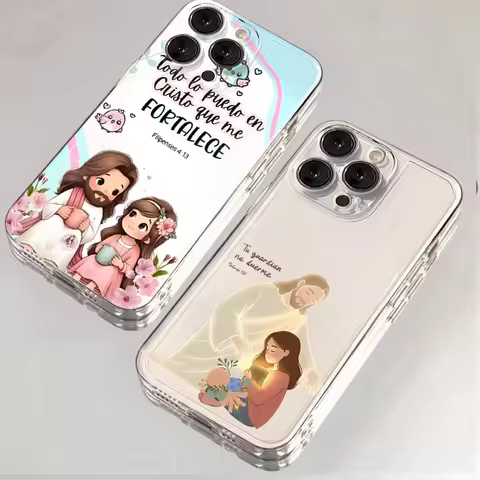 Cartoon Jesus And Me Phone Case For Samsung Galaxy S25 S24 S23 S22 S21 FE Plus Ultra A56 A55 A35 A16