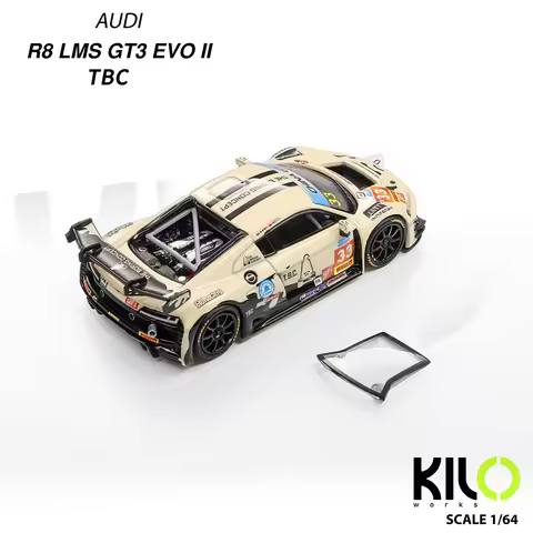 KILOworks 1/64 R8 LMS GT3 EVO II Diecast Model Car, Limited Edition Alloy Racing Vehicle with Premiu