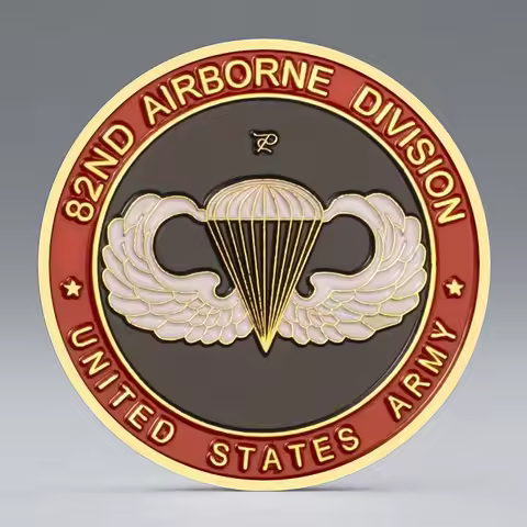 USA 82nd Airborne Division Challenge Coin United States Army Golden Plated Commemorative Coin Home D
