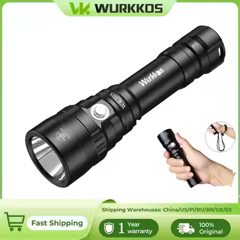 Wurkkos WK20S Powerful Diving Flashlight IPX8 Waterproof Scuba Dive Light Rechargeable Max 2000 Lume