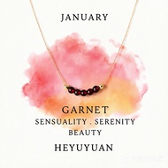 Birthstone Garnet January Necklace With Natural Stone Necklace For Gift