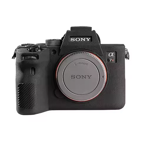 For Sony A74 A7R4 Camera Protective Cover Silicone Case Dustproof Anti-Collision Litchi Pattern