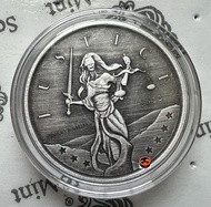 2022 Silver 1oz Gibraltar Antique Lady Justice .999 Coin