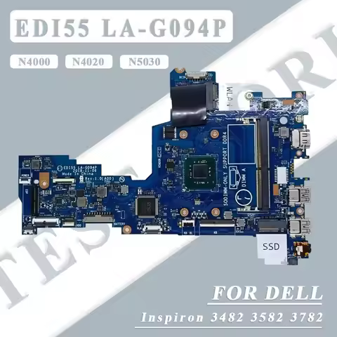 Laptop Motherboard For Dell Inspiron 3482 3582 3782 With N4000 N4020 N5030 CPU CN-0M15FX 0JRMXR 0A1L