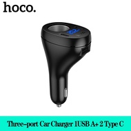 HOCO Z61 Car Charger USB A&USB Type C Fast Charging 5V/3.4A Three-port Cigarette Lighter Car Phone C
