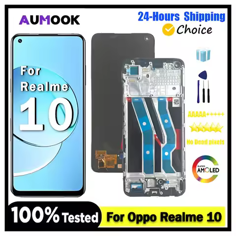 New 6.4"AMOLED Display For Realme 10 LCD Display Touch Screen Digitizer For Realme 10 RMX3630 LCD Di