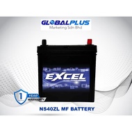 EXCEL NS40ZL MF Battery 40B19L/40B20L/44B19L/ 46B20L Special For Kancil,Viva, Alza, Axia, Myvi, Keli