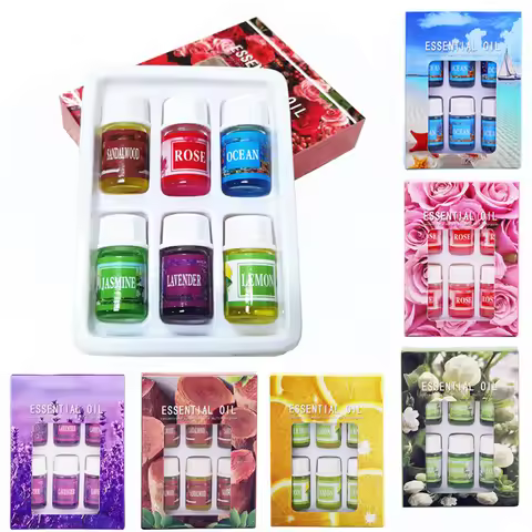6pcs/set Essential Oils Gift Box Aroma Diffuser Air Humidifier Water-soluble Air Freshener Scents Fr