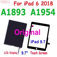 9.7" Original For iPad6 iPad 6 2018 LCD A1893 A1954 LCD Display Touch Screen Digitizer Glass Panel F