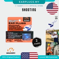 Walker's Corded Foam Shooting Earplugs | 2 Pairs + Case | NRR 33 | Range Hunting EDC Work | USA