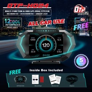 OTP-H024 A450 OBD2 Meter Gauge P24 OBD Speedometer Car GPS Alarm Speed Gauge display Hud Water temp 