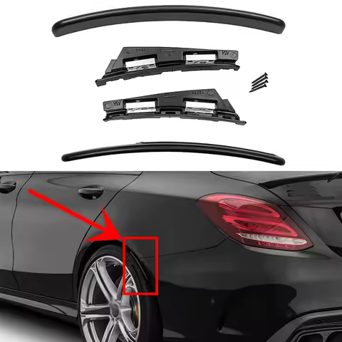 For Mercedes W205 C180 C200 C250 C300 C400 C43 C63 AMG 2015-2021 Rear Bumper Cover Trim Fender Flare