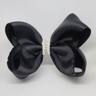 Black ribbon children's headband black ribbon hair clip/ pearl ribbon/ black ribbon baby headband/ c