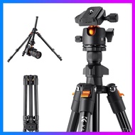 FLS  CONCEPT Portable Camera Tripod Stand Aluminum Alloy 160cm/62.99 Max. Height 8kg/17.64lbs Load Capacity Low Angle Photography Travel Tripod with Carrying Bag for DSLR Cameras