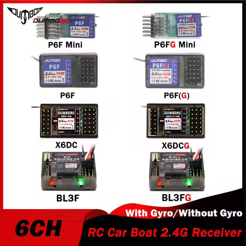 DUMBORC P6FG P6FG X6DCG P6F Mini 2.4G 6CH Receiver with Gyro for X6 X4 Transmitter Remote Controller