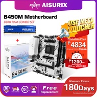 AISURIX B450M Motherboard Socket AM4 DDR4 Compatible with AMD Ryzen AM4