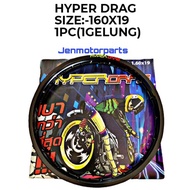 HYPER DRAG RIM  ALLOY 160X19 BLACK ALLOY RIM 160X19 ORIGINAL100%HYPER DRAG (1PC)