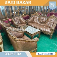 Sofa Jati Ganesha 3211 Meja / Kerusi Kayu Jati /Sofa Set Kayu Jati