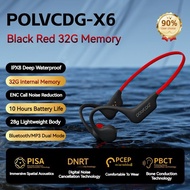 POLVCDG X6 Pro Bone Conduction Earphone Swimming Earphone H2o Audio Tri Multi-Sport Ipx8 Waterproof