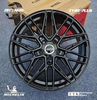 【台灣輪胎王】類VOSSEN HF-7 17吋7.5J 旋壓鋁圈樣式 4孔100 / 5孔108/112/114.3亮黑