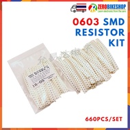 0603 SMD Resistor Kit ตัวต้านทานแบบ SMD 0603 1 ohm - 1M Ohm จำนวน (33x20) 660 ชิ้น/ชุด by ZEROBIKE