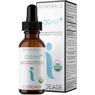 Codeage USDA Organic Iodine Drops 2 fl oz – USDA Certified Organic - 250 Mcg Per Serving - 1+ Year S