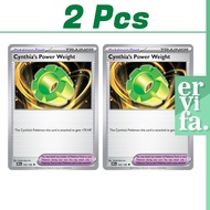 2Pcs Cynthia's Power Weight Pokemon Card ENGLISH Design Rivals (DRI) Normal / Reverse Holo