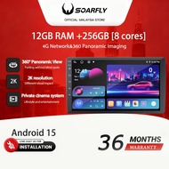 SOARFLY Android Player (12GB RAM + 256GB ROM) Android 15 Skrin QLED CarPlay 4G Kamera 360 DSP
