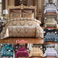 Luxury Silky Jacquard Fabric Duvet Cover &amp; Pillow Shams Set 9 Size Single Twin Double Full Queen Kin