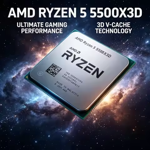 AMD Ryzen 5 5500X3D R5 5500X3D 6 Core 12 Thread Compatible with B550 X570 AM4 Motherboard Gaming CPU