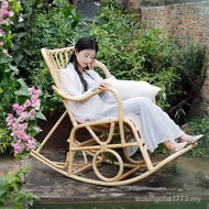 Kerusi Goyang Rotan Nordic Gaya Jepun Balkoni Santai Rumah Kerusi Goyang Kerusi Rotan Dewasa Kerusi 