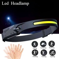 Sensor Lampu Kepala Gerakan Automatik LED COB Headlight Torchlight Falshlight Night Sensor Rechargea