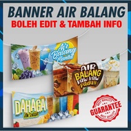 💖BANNER GERAI / JUALAN AIR BALANG / BANNER AIR BALANG💖FREE DESIGN BOLEH EDIT MAKLUMAT TAMBAH INFO