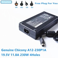 Genuine Charger A12-230P1A 230W 19.5V 11.8A 4Holes AC Adapter For Clevo Gaming Laptop P751DM P170SM 