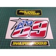 Universal cutting Sticker motogp logo 69 Hayden star 20x11 cm