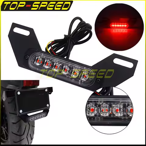 Universal Motorcycle 6 LED Licence Plate Auxiliary Running Taillight Burst Flash Brake light For BMW