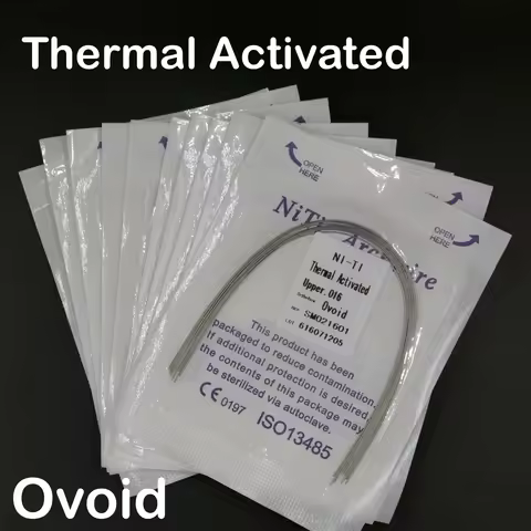 100Pcs/10Packs Orthodontic Arch Wire Heat Thermal Activated Ovoid Form 012/014 Round/Rectangular Upp