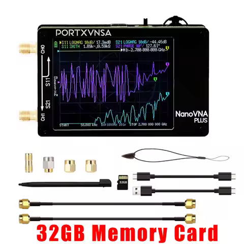 2.7GHz Vector Network Analyzer NanoVNA Plus Antenna Measuring 2.8" Display with Calibration Kit 50KH