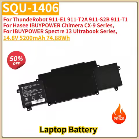 SQU-1406 High Quality Laptop Battery 14.8V 5200mAh 74.88Wh For ThundeRobot 911-E1 911-T2A 911-S2B 91
