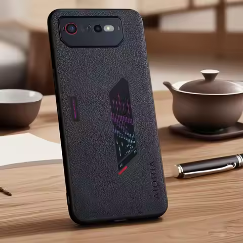 Case for Asus ROG Phone 7 6 Faux Lychee Pebbled leather Phone cover funda for Asus ROG Phone 6 case 