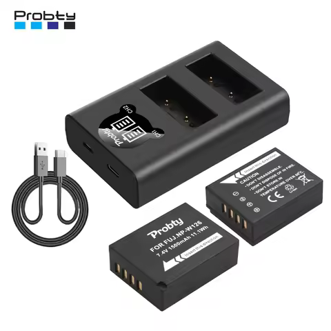 NP-W126 NP-W126S Battery+LED Dual Charger for Fujifilm X-T1 X-T2 X-T3 X-T10 X-T20 X-T30 X-T30 II X-T