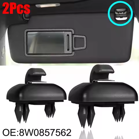 2pcs ABS Plastic Black Sun Visor Clip Hooks 4.2*2.1cm 4F0857561 8W0857562A For Audi A3 A4 LA5A6LA7 Q