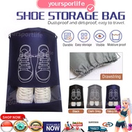 【SG seller】 Shoe Storage Bag Portable Shoes Organizer Bag Drawstring Shoe Bag Dust Free Travel Close